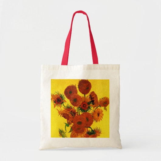 Nog steeds Life Vase met 15 zonnebloemen Vincent v Tote Bag (Voorkant)