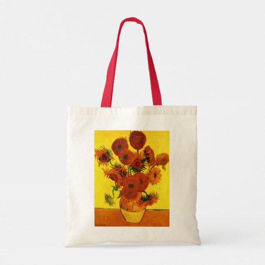 Nog steeds Life Vase met 15 zonnebloemen Vincent v Tote Bag (Achterkant)