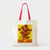 Nog steeds Life Vase met 15 zonnebloemen Vincent v Tote Bag (Voorkant)