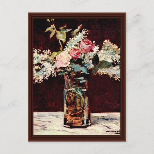 Nog steeds likeur en Rozen van Manet Edouard Briefkaart (Voorkant)