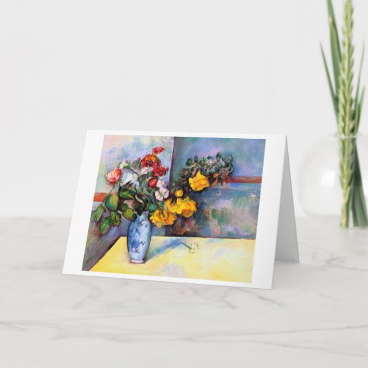 Nog steeds met bloemen in een Vase, Paul Cezanne Kaart (Voorkant)