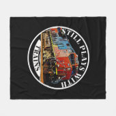 Nog steeds met treinen Oranje diesellocomotief Fleece Deken (Voorkant (Horizontaal))