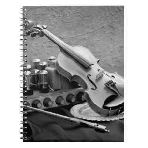 Nog steeds mooie kunstfoto's van muzikant techno notitieboek