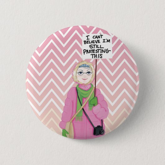 Nog steeds protest ronde button 5,7 cm (Voorkant)