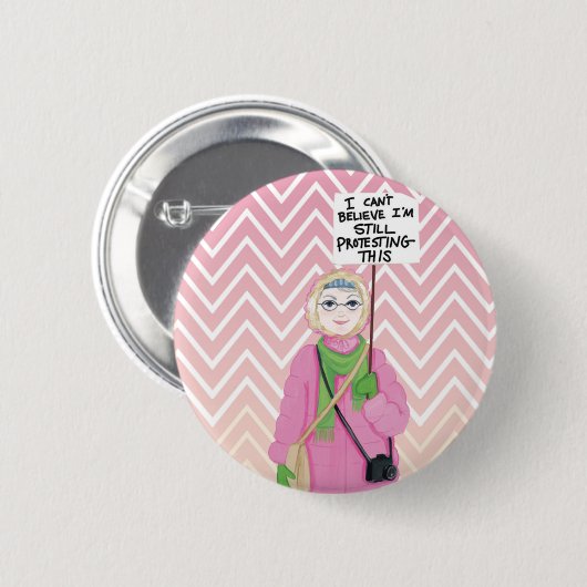 Nog steeds protest ronde button 5,7 cm (Voorkant /achterkant)