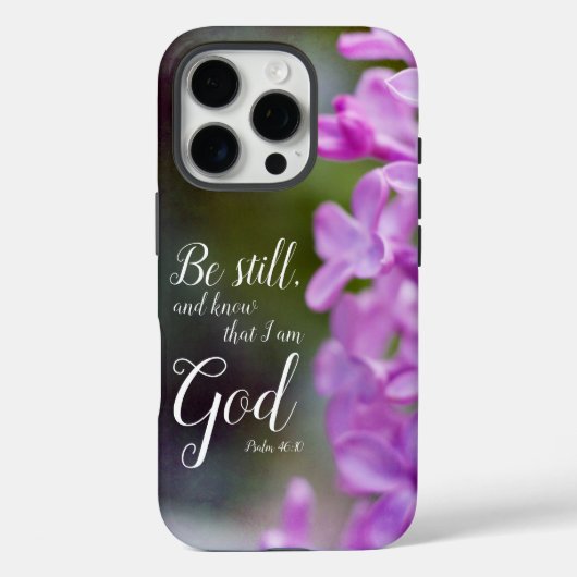 Nog steeds psalm 46:10 Paarse Lila bloemen Case-Mate iPhone Case (Achterkant)