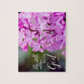 Nog steeds psalm 46:10 Paarse Lila bloemen Legpuzzel (Verticaal)