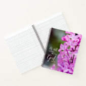 Nog steeds psalm 46:10 Paarse Lila bloemen Notitieboek (Binnen)
