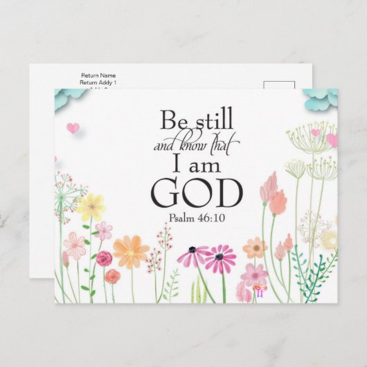 Nog steeds | Psalms Christelijke ventilator Briefkaart (Voorkant / Achterkant)