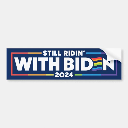 Nog steeds rijden' met Biden 2024 LGBTQ Bumpersticker (Voorkant)