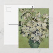 Nog steeds roze rozen in een vaas van Van Gogh Briefkaart (Voorkant / Achterkant)
