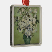 Nog steeds roze rozen in een vaas van Van Gogh Metalen Ornament (Rechts)