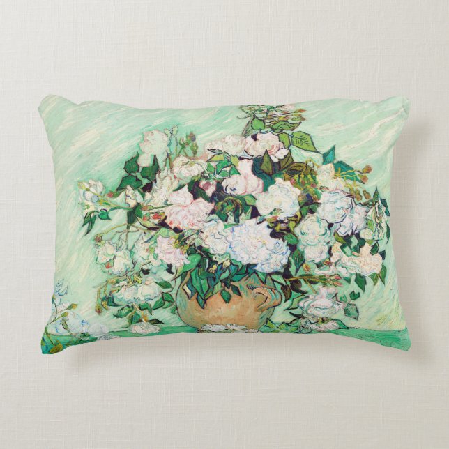 Nog steeds Rozen in een Vase door Vincent van Gogh Accent Kussen (Voorkant)
