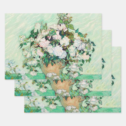 Nog steeds Rozen in een Vase door Vincent van Gogh Inpakpapier Vel (Set)