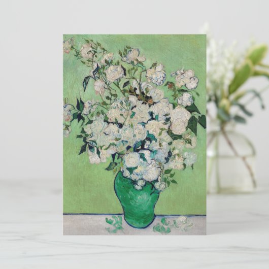 Nog steeds Rozen in een Vase door Vincent van Gogh Kaart (Staand voorkant)