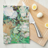 Nog steeds Rozen in een Vase door Vincent van Gogh Theedoek (Quarter Fold)