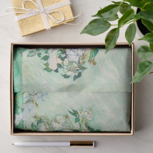 Nog steeds Rozen in een Vase door Vincent van Gogh Tissuepapier (Geschenk)
