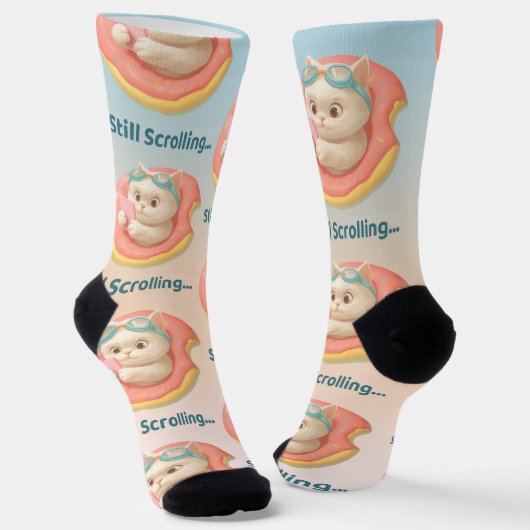 Nog steeds scrollend: Grappige Bao Bao Kat Donut S Sokken (Gebogen)