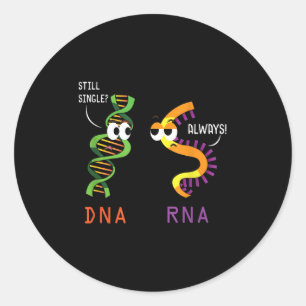 Nog steeds single DNA altijd RNA Grappig Wetenscha Ronde Sticker