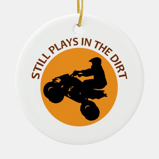 Nog steeds speelt in het vuil keramisch ornament (Voorkant)