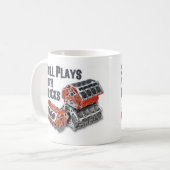 Nog steeds speelt met blokken koffiemok (Voorkant links)