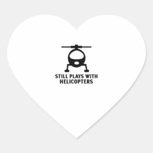 Nog steeds speelt met helikopters hart sticker