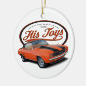 Nog steeds speelt met Speelgoed auto's Keramisch Ornament (Links)