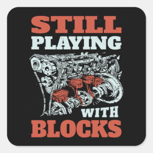 Nog steeds spelen met blokken Mechanics Vierkante Sticker