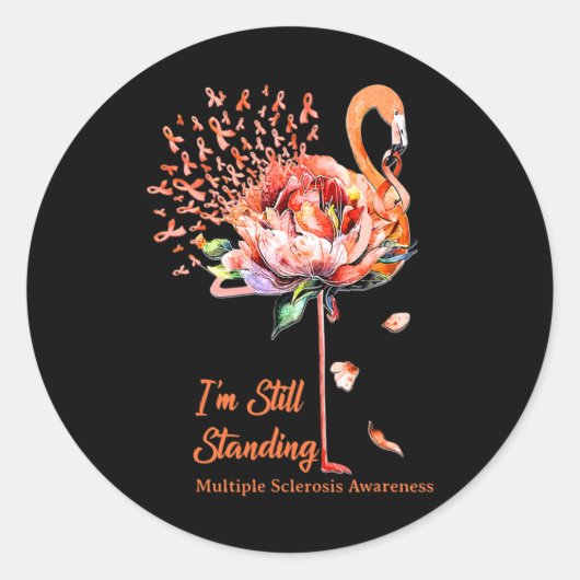 Nog steeds staande Multiple Sclerosis Awareness Fl Ronde Sticker (Voorkant)