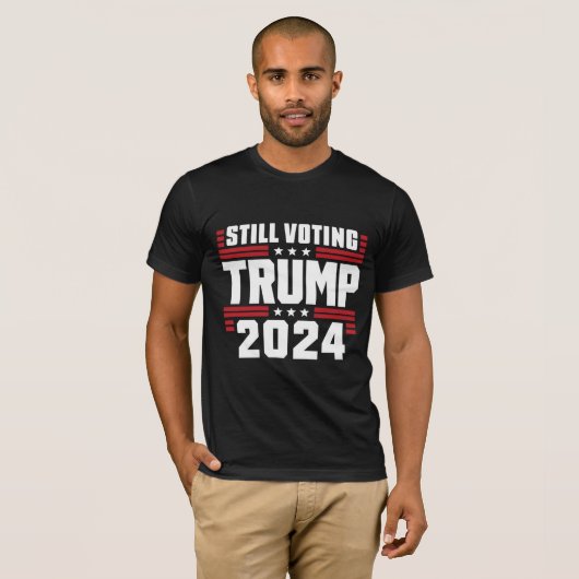 Nog steeds stemmende Trump 2024 Patriottische Amer T-shirt (Voorkant volledig)