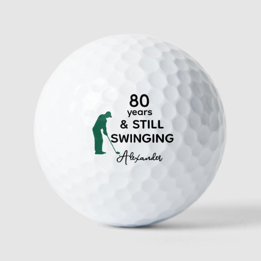 Nog steeds swingende aangepaste 80e verjaardag gra golfballen (Voorkant)