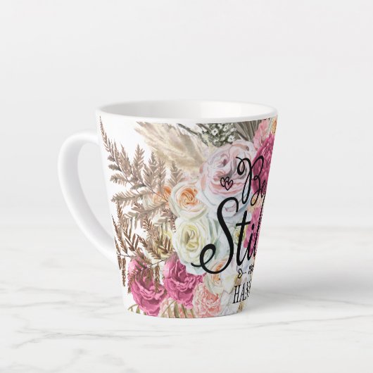 Nog steeds Trendy Waterverf Pampas Grass Latte Mok (Linkerhoek)