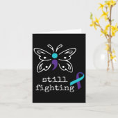 Nog steeds vechten - Semicolon Gift zelfmoordpreve Kaart (Gele Bloem)