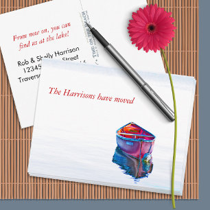 Nog steeds waterrood kanaal Nieuw adres Aankondigingskaart