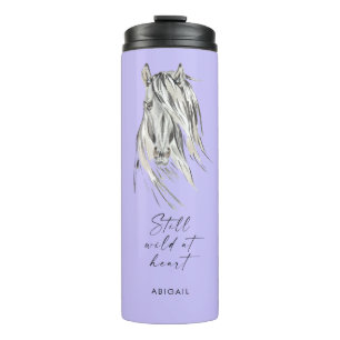 Nog steeds Wild bij Heart Custom Name Lavender Thermosbeker