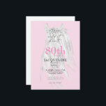 Nog steeds Wild op Heart 80th Birthday voor haar Kaart<br><div class="desc">Nog steeds Wild op de uitnodiging van het Heart 80th Birthday Party. Wilde paarden. Voor haar. Paard. Roze.</div>