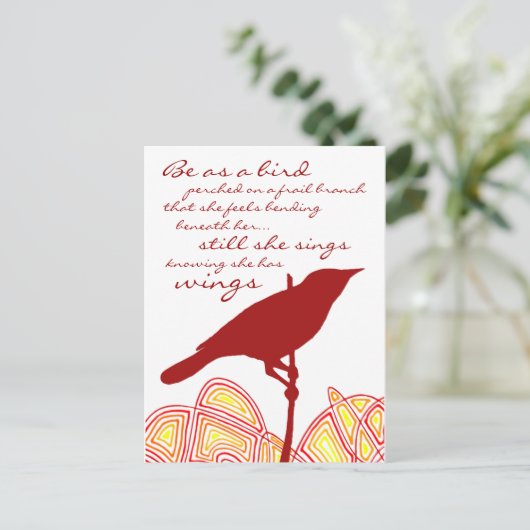 Nog steeds zingt ze briefkaart (Staand voorkant)