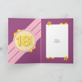 Nog steeds zo leuke foto's paarse 18e verjaardag kaart (Binnen)