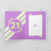 Nog steeds zo leuke foto's paarse 21ste verjaardag kaart (Binnen)