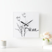 Nog steeds zwart en wit potlood Schets Squa Squa Vierkante Klok (Huis)