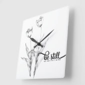 Nog steeds zwart en wit potlood Schets Squa Squa Vierkante Klok (Hoek)