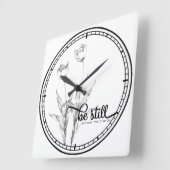 Nog steeds zwarte en witte potloodschets vierkante klok (Hoek)