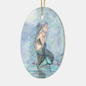 Nog steeds zwemmen Zeemeermin moeder en Baby Baby  Keramisch Ornament (Links)