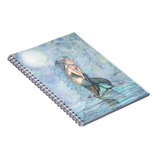 Nog steeds zwemmen Zeemeermin moeder en Baby Baby  Notitieboek (Rechterzijde)