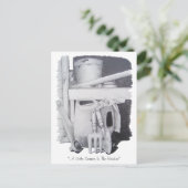 nog te gebruiken tekening van tuinwerktuigen voor  briefkaart (Staand voorkant)