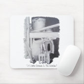 nog te gebruiken tekening van tuinwerktuigen voor  muismat (Met muis)