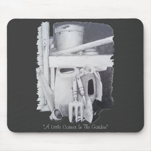 nog te gebruiken tekening van tuinwerktuigen voor muismat (Voorkant)