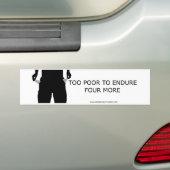Nog te laag tot einde vier bumpersticker (Op auto)