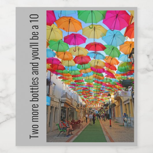 Nog twee flessen en je wordt een 10! wijn etiket (Enkel label)