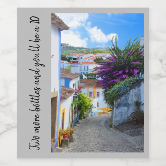 Nog twee flessen en je wordt een 10! wijn etiket (Enkel label)